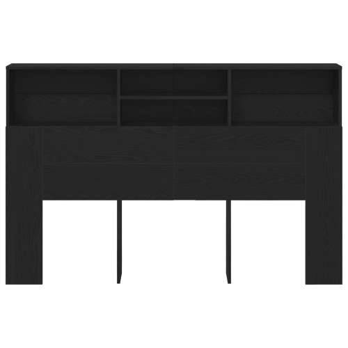 Glava kreveta s ormarom u crnom hrastu - 160x19x103.5 cm napravljena od inženjerskog drva Cijena