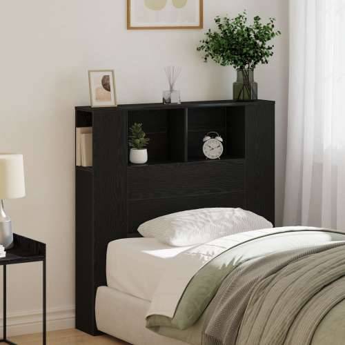 Glava kreveta s ormarom Crna hrastovina 100x19x104.5 cm Izrađeno od konstruiranog drva Cijena