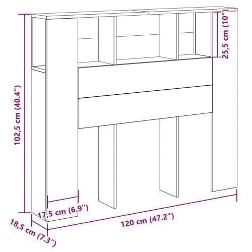 Uzglavlje Ormar Crni Hrast 120x19x104,5 cm Konstruirano drvo Cijena