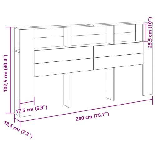 Okvir za krevet Crni hrast 200x18,5x104,5 cm Cijena