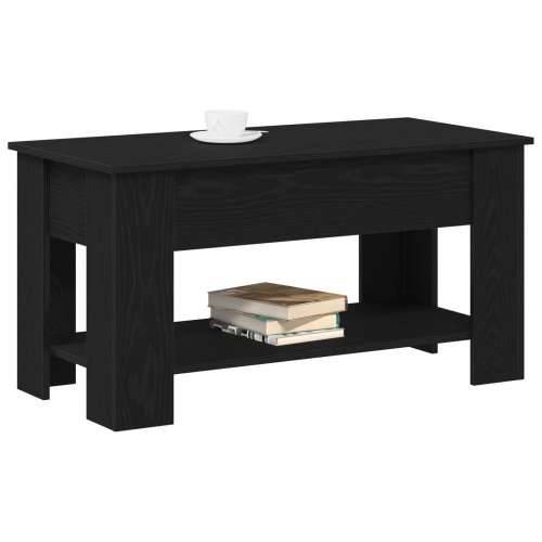 Crni hrastov stolić za kavu - 101x49x52 cm napravljen od inženjerskog drva Cijena