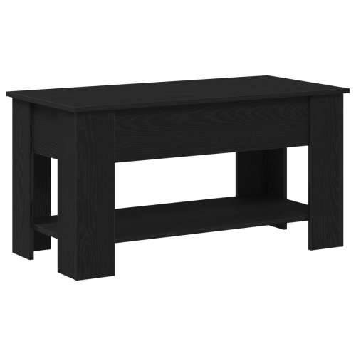 Crni hrastov stolić za kavu - 101x49x52 cm napravljen od inženjerskog drva Cijena