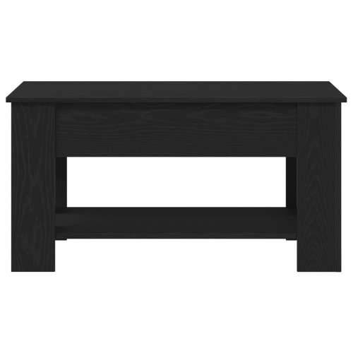 Crni hrastov stolić za kavu - 101x49x52 cm napravljen od inženjerskog drva Cijena