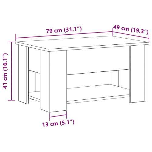 Crni hrastov stolić za kavu 79x49x41 cm izrađen od kompozitnog drva Cijena