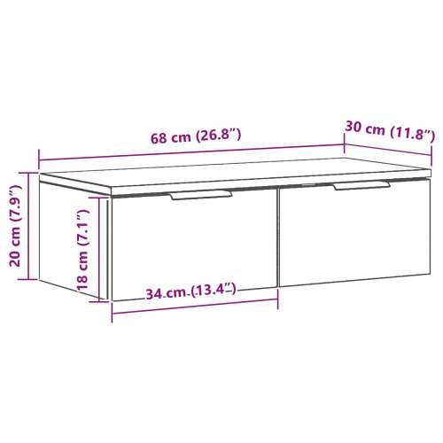 Crni ormar na zidu 68x30x20 cm od kompozitnog drva Cijena