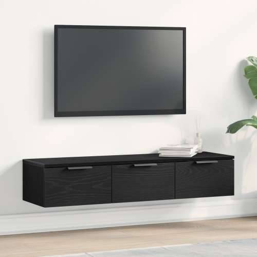 Crni ormar na zidu 102x30x20 cm od konstruiranog drveta Cijena