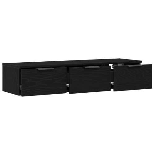 Crni ormar na zidu 102x30x20 cm od konstruiranog drveta Cijena