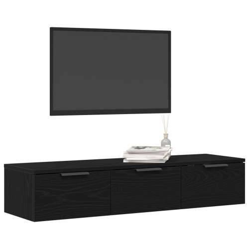 Crni ormar na zidu 102x30x20 cm od konstruiranog drveta Cijena