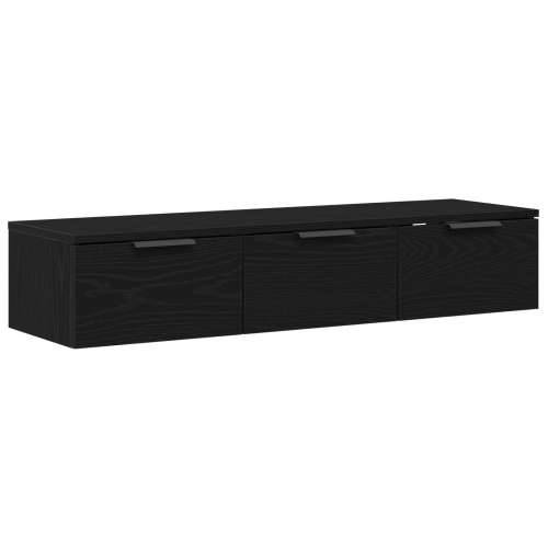 Crni ormar na zidu 102x30x20 cm od konstruiranog drveta Cijena