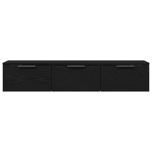Crni ormar na zidu 102x30x20 cm od konstruiranog drveta Cijena
