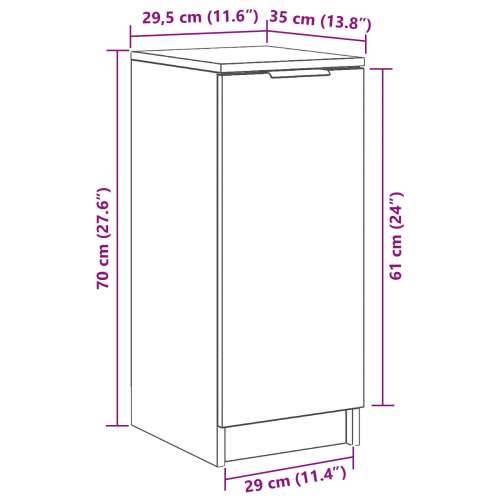 Ormar za cipele Crni Hrast 30x35x70 cm od Konstruiranog drveta Cijena