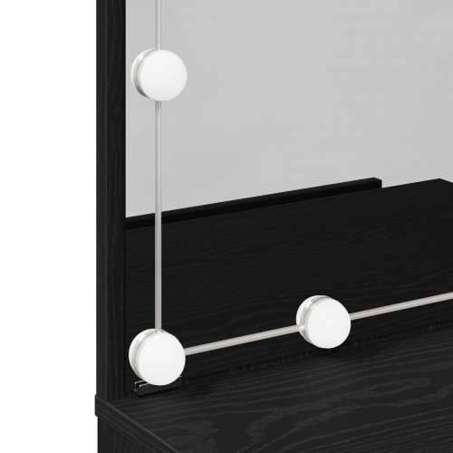 LED Toaletni Stol u Crnom Hrastu, 60x40x140 cm, Izrađen od Konstruiranog Drva Cijena