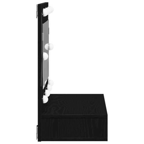 LED ogledalo s ormarom u crnom hrastu - 90x31.5x62 cm Cijena