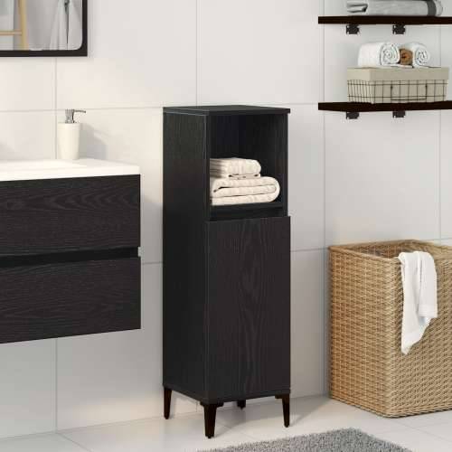 Ormar za kupaonicu Crna Hrast 30x30x100 cm Konstruirano drvo Cijena