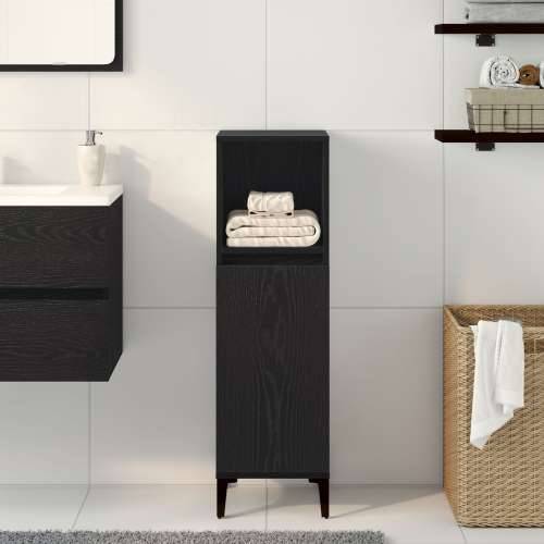 Ormar za kupaonicu Crna Hrast 30x30x100 cm Konstruirano drvo Cijena
