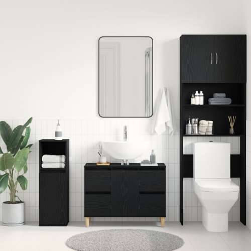 Ormar za Lavabo - Umivaonik Crna hrast 80x33x60 cm Konstruirano drvo Cijena