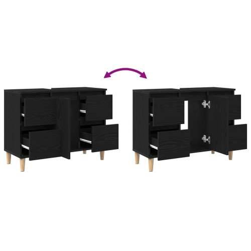 Ormar za Lavabo - Umivaonik Crna hrast 80x33x60 cm Konstruirano drvo Cijena