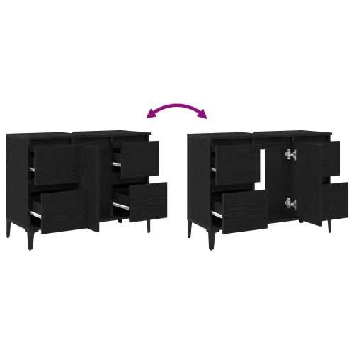 Kupaonski Lavabo - Umivaonik crna hrastovina 80x33x60 cm od drvenih materijala Cijena
