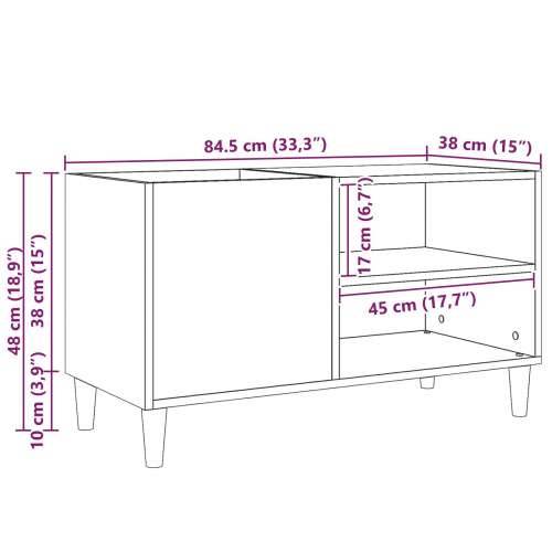 Ormar za ploče crni hrast 84,5x38x48 cm konstruirano drvo Cijena