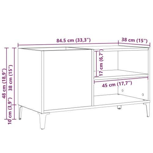 Ormar za ploče Crni hrast 84,5x38x48 cm Konstruirano drvo Cijena