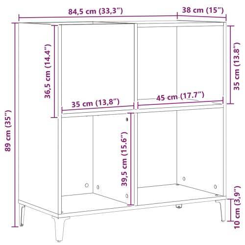 Ormar za ploče Crni Hrast 84,5x38x89 cm Konstruirano drvo Cijena