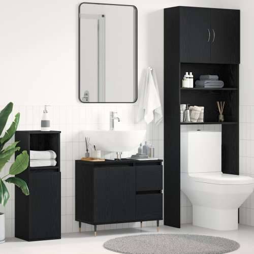 Ormar za Lavabo - Umivaonik Kupaonica Crni 65x33x60 cm Konstruirano drvo Cijena
