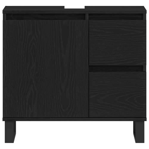 Kupaonski Ormar Crni Hrast 65x33x60 cm Konstruirano drvo Cijena