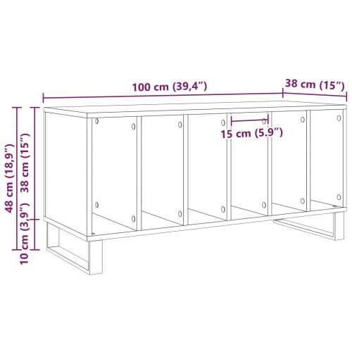 Kabinet za rekorde Crni Hrast 100x38x48 cm Konstruirano drvo Cijena
