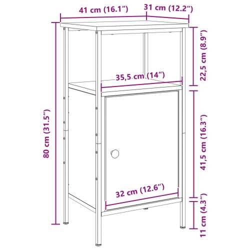 Noćni ormarić 2 kom crna hrast 41x31x80 cm inženjerski drvo Cijena