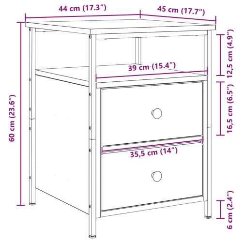 Noćni ormarići 2 kom Crni hrast 44x45x60 cm Konstruirano drvo Cijena