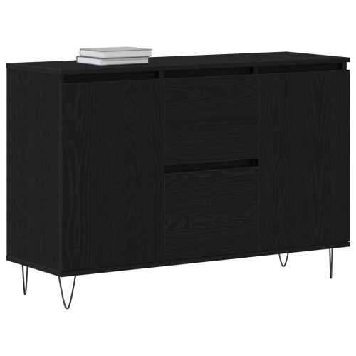 Komoda Crna Hrast 101,5x35x70 cm Konstruirano drvo Cijena
