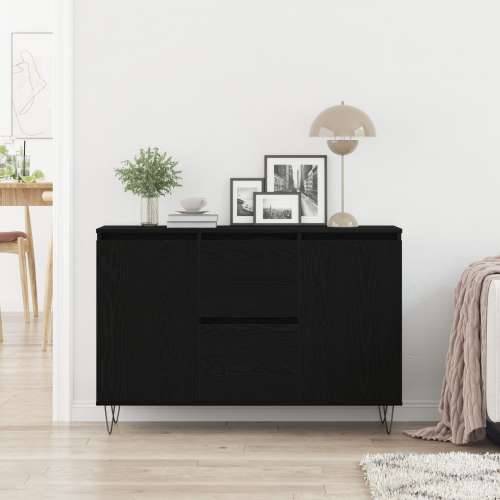 Komoda Crna Hrast 101,5x35x70 cm Konstruirano drvo Cijena