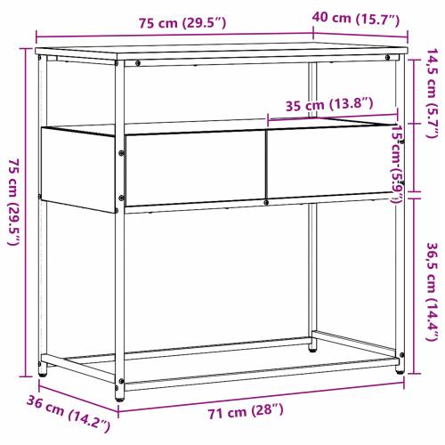 Konferencijski stol Stari drvo 75x40x75 cm inženjerska drva i čelik Cijena