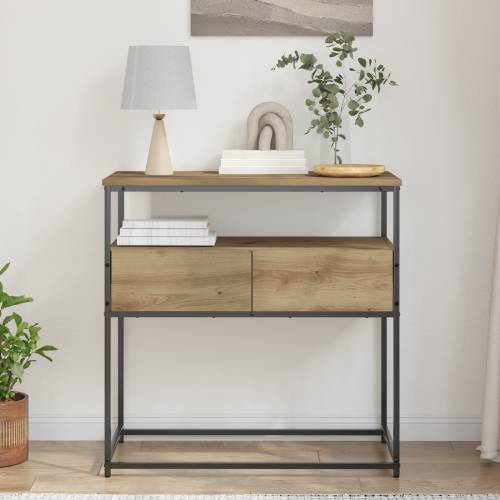 Konsolni Stol Artisan Hrast 75x40x75 cm Konstruirano drvo i Čelik Cijena