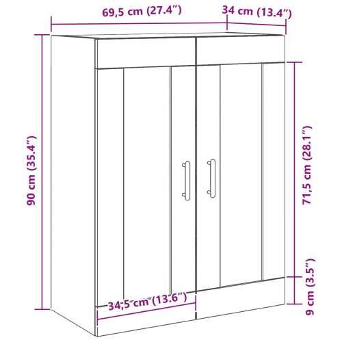 Visoki ormar Crna hrast 69,5x34x90 cm Djelomični drvo Cijena
