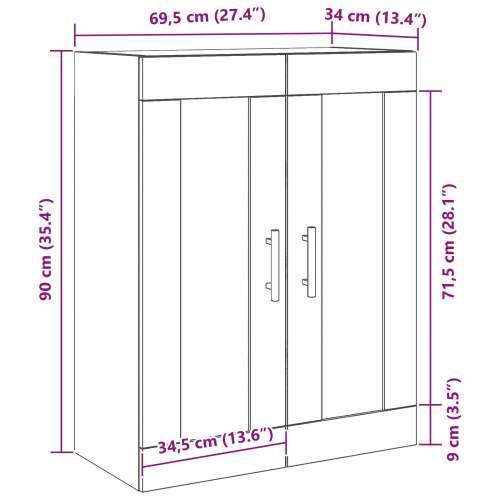 Zidni ormar Crni hrast 69,5x34x90 cm Konstruirano drvo Cijena