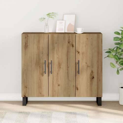 Komoda s 3 vrata od umjetnog hrasta 90x34x80 cm Cijena