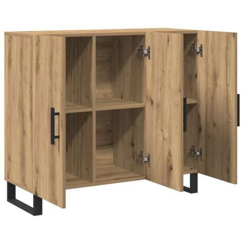 Komoda s 3 vrata od umjetnog hrasta 90x34x80 cm Cijena