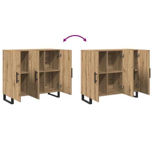 Komoda s 3 vrata od umjetnog hrasta 90x34x80 cm Cijena