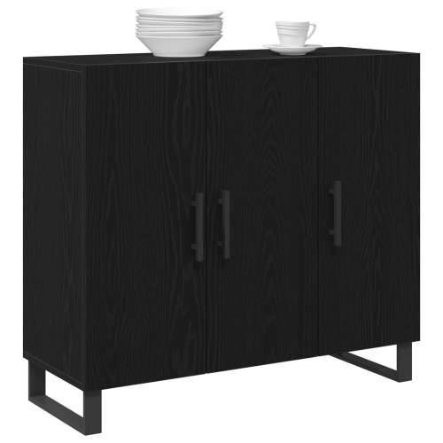 Komoda s 3 vrata Crni hrast 90x34x80 cm Konstruirano drvo Cijena