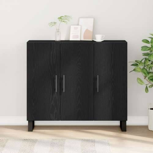 Komoda s 3 vrata Crni hrast 90x34x80 cm Konstruirano drvo Cijena