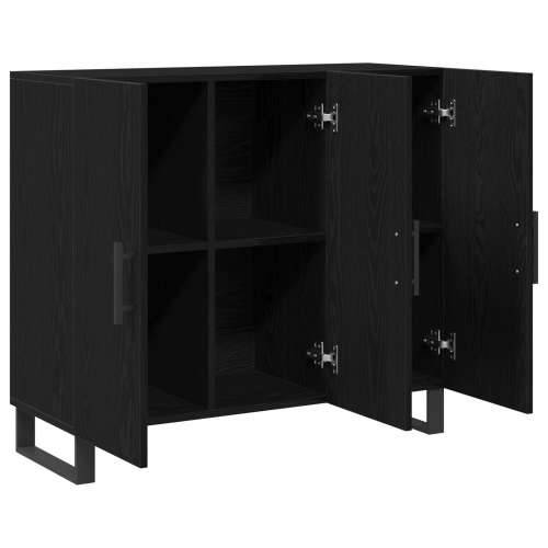 Komoda s 3 vrata Crni hrast 90x34x80 cm Konstruirano drvo Cijena