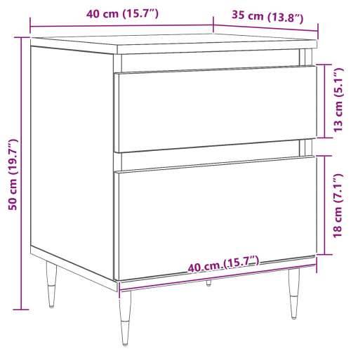 Noćni ormarić Crna hrast 40x35x50 cm Konstruirano drvo Cijena