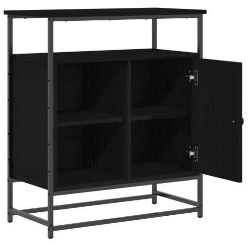 Komoda Crna Hrast 69x35x80 cm Konstruirano drvo i Čelik Cijena