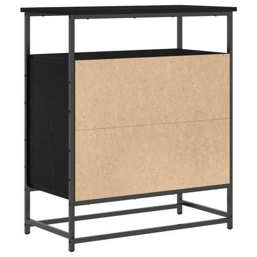 Komoda Crna Hrast 69x35x80 cm Konstruirano drvo i Čelik Cijena