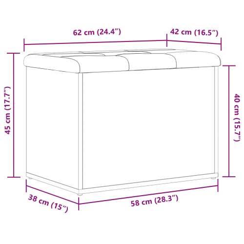 Klupa za pohranu Crni hrast 60x40x45 cm Konstruirano drvo Cijena