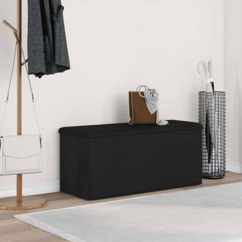 Klupa za pohranu Crni hrast 100x40x45 cm umjetni materijal Cijena
