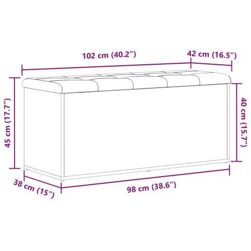 Klupa za pohranu Crni hrast 100x40x45 cm umjetni materijal Cijena
