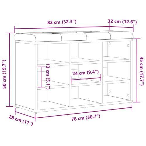 Klupa za skladištenje Crna Bukva 80x30x48 cm Konkretno drvo Cijena