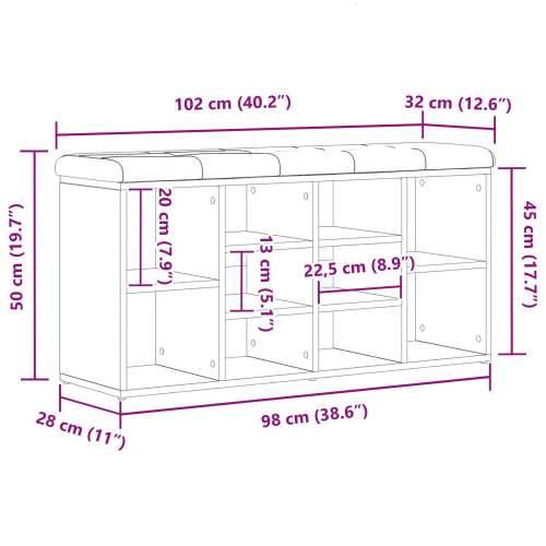Klupa za pohranu Crni hrast 100x30x48 cm Konstruirano drvo Cijena
